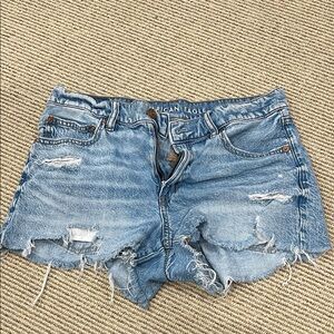 American Eagle Outfitters Light Blue Distressed Jean Shorts
